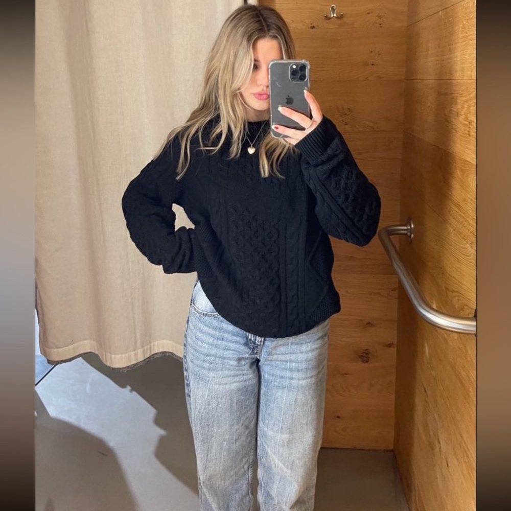 Ralph Lauren Black cable knit sweater: Size XL would fit xs-m